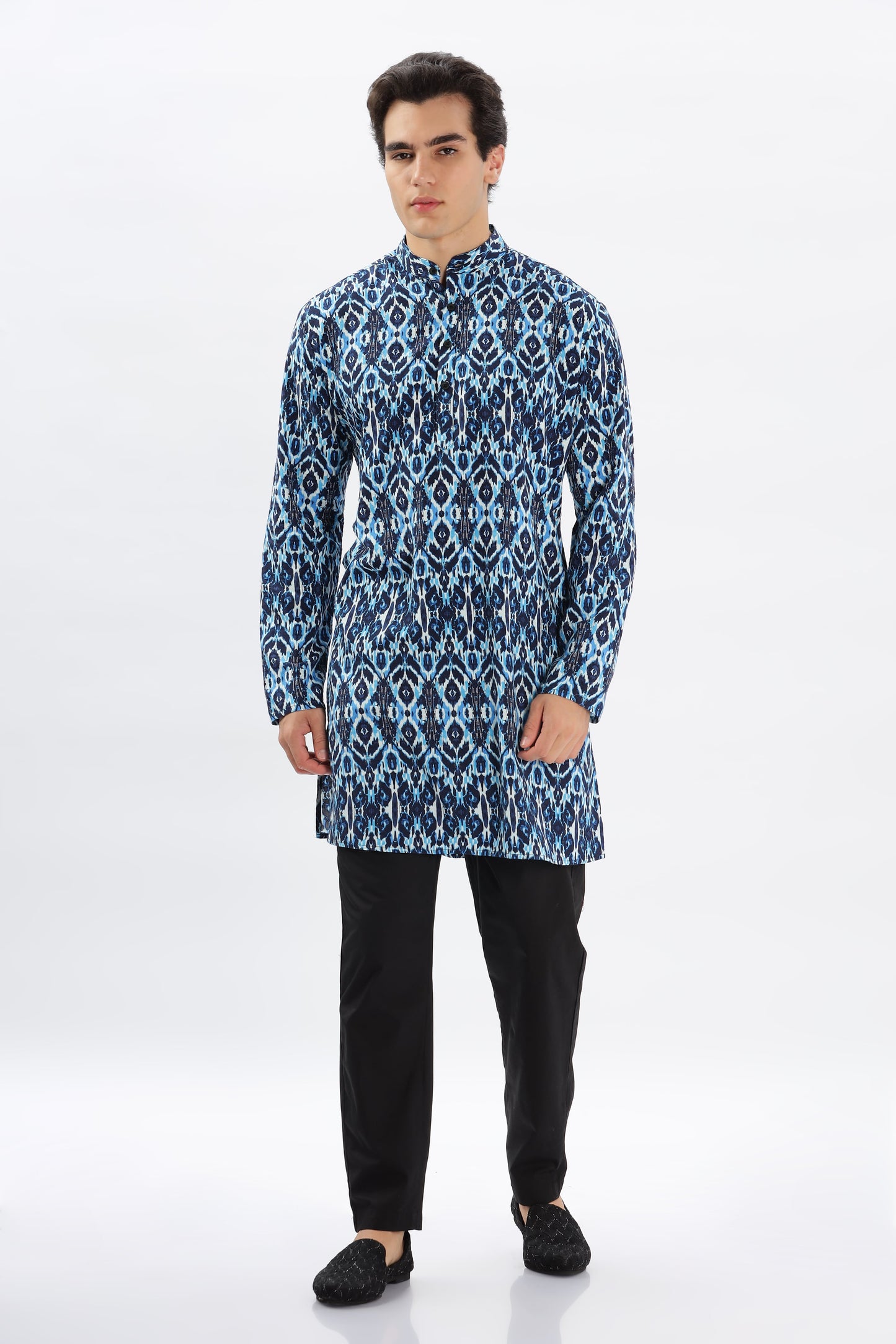 The Azure Ikat Kurta