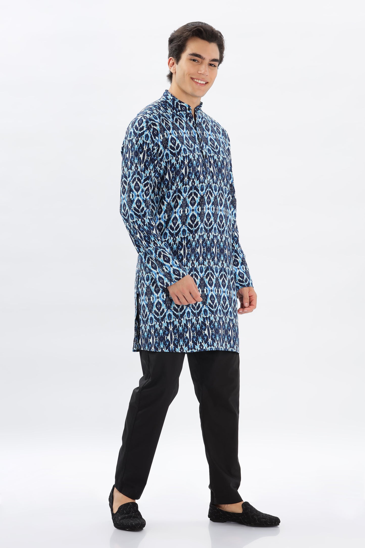 The Azure Ikat Kurta