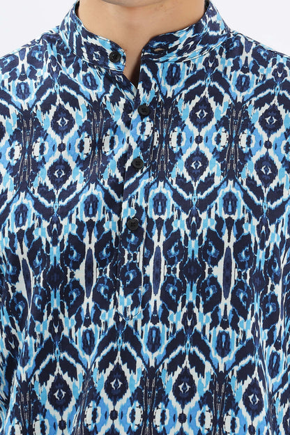 The Azure Ikat Kurta