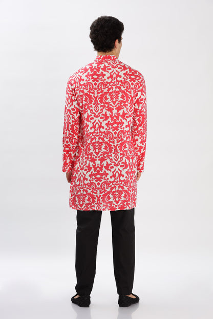 The Crimson Current Kurta