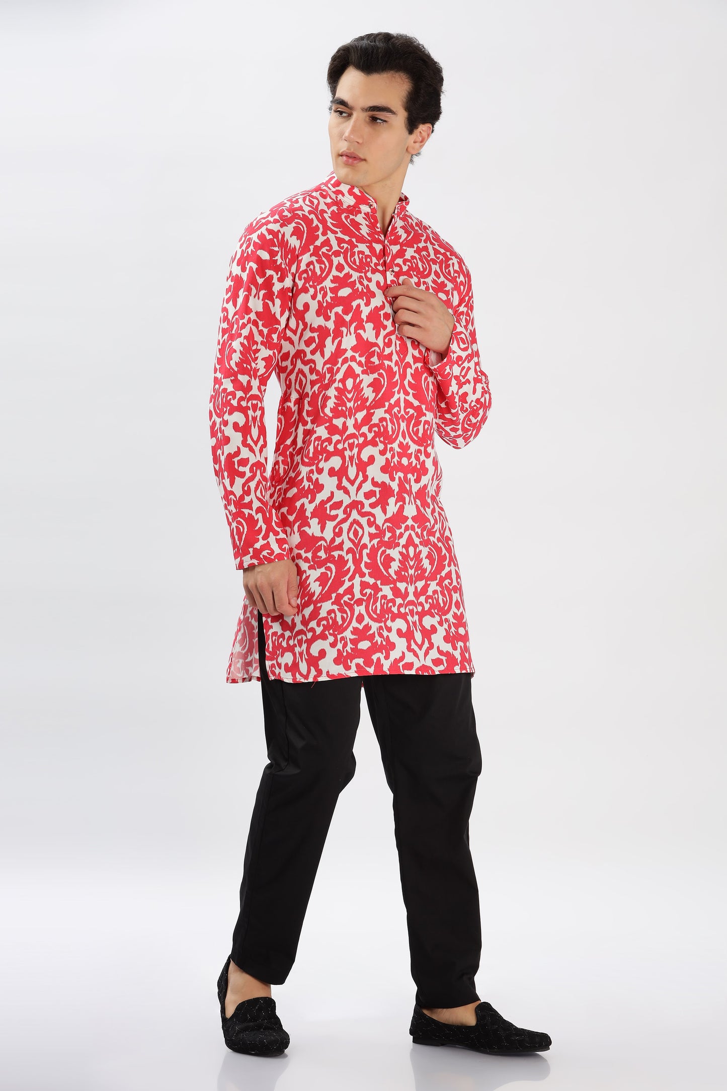 The Crimson Current Kurta