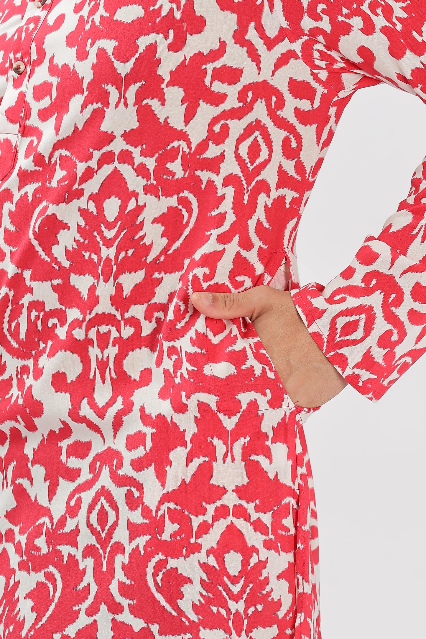 The Crimson Current Kurta