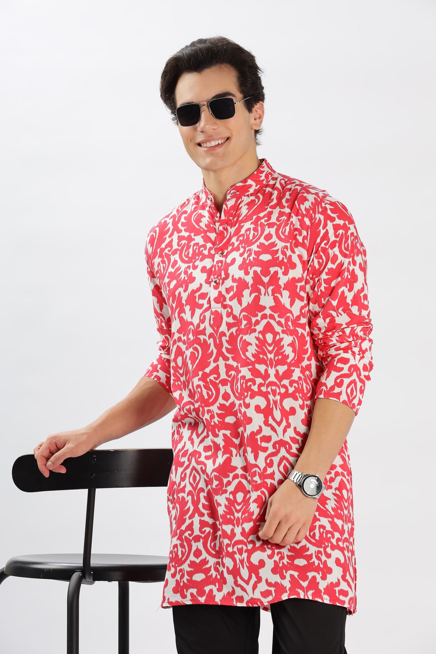 The Crimson Current Kurta