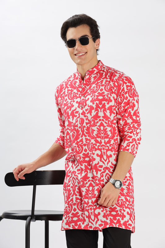 The Crimson Current Kurta